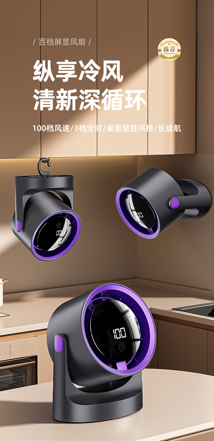 Mini Ventilador Recargable de Escritorio con Montaje en Pared