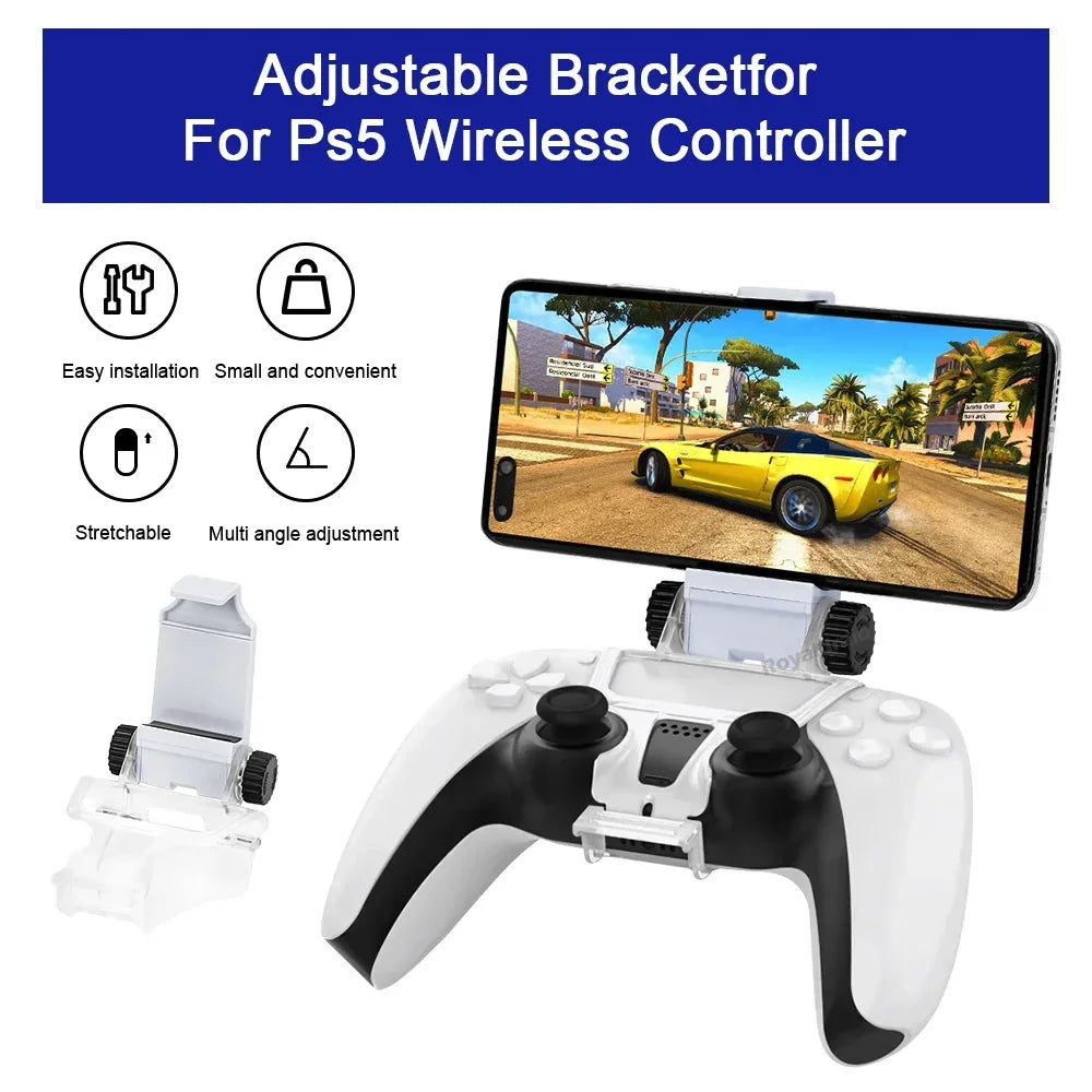 For PS5 Controller Holder Mobile Phone Game Clip Gamepad Holder Gaming Joystick Clamp Mount Adjustable Bracket for Playstation 5