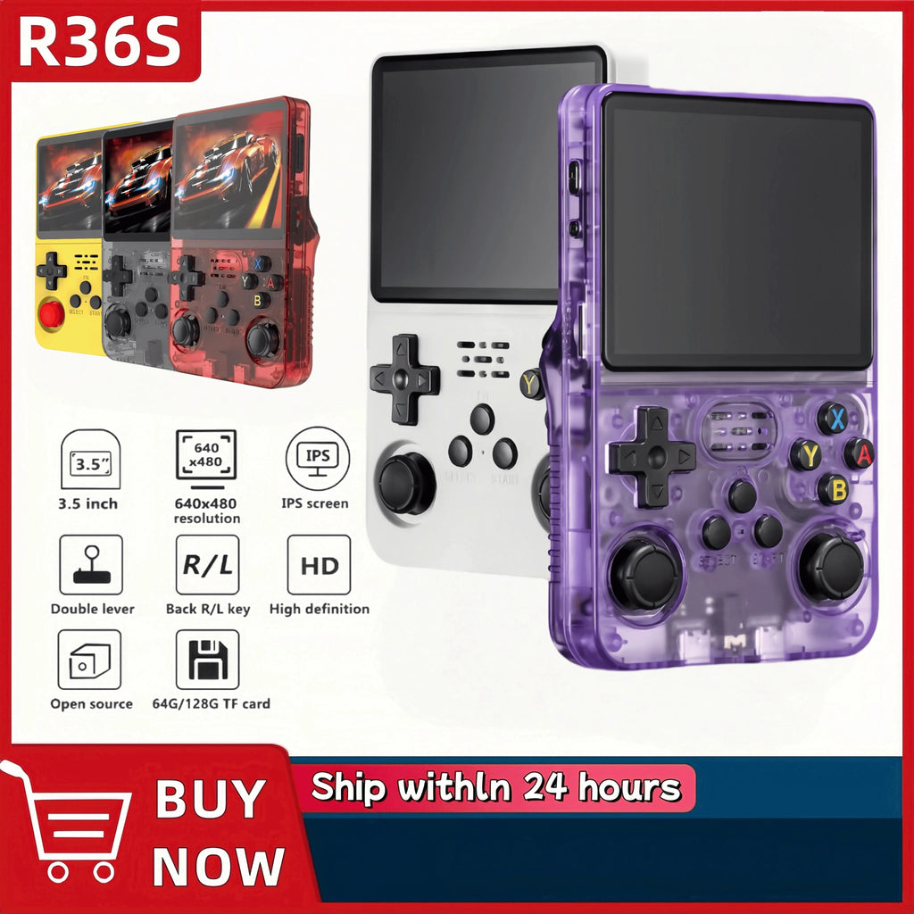 Consola de Videojuegos Retro R36S – Pantalla IPS 3.5", 128GB, Miles de Juegos Incluidos