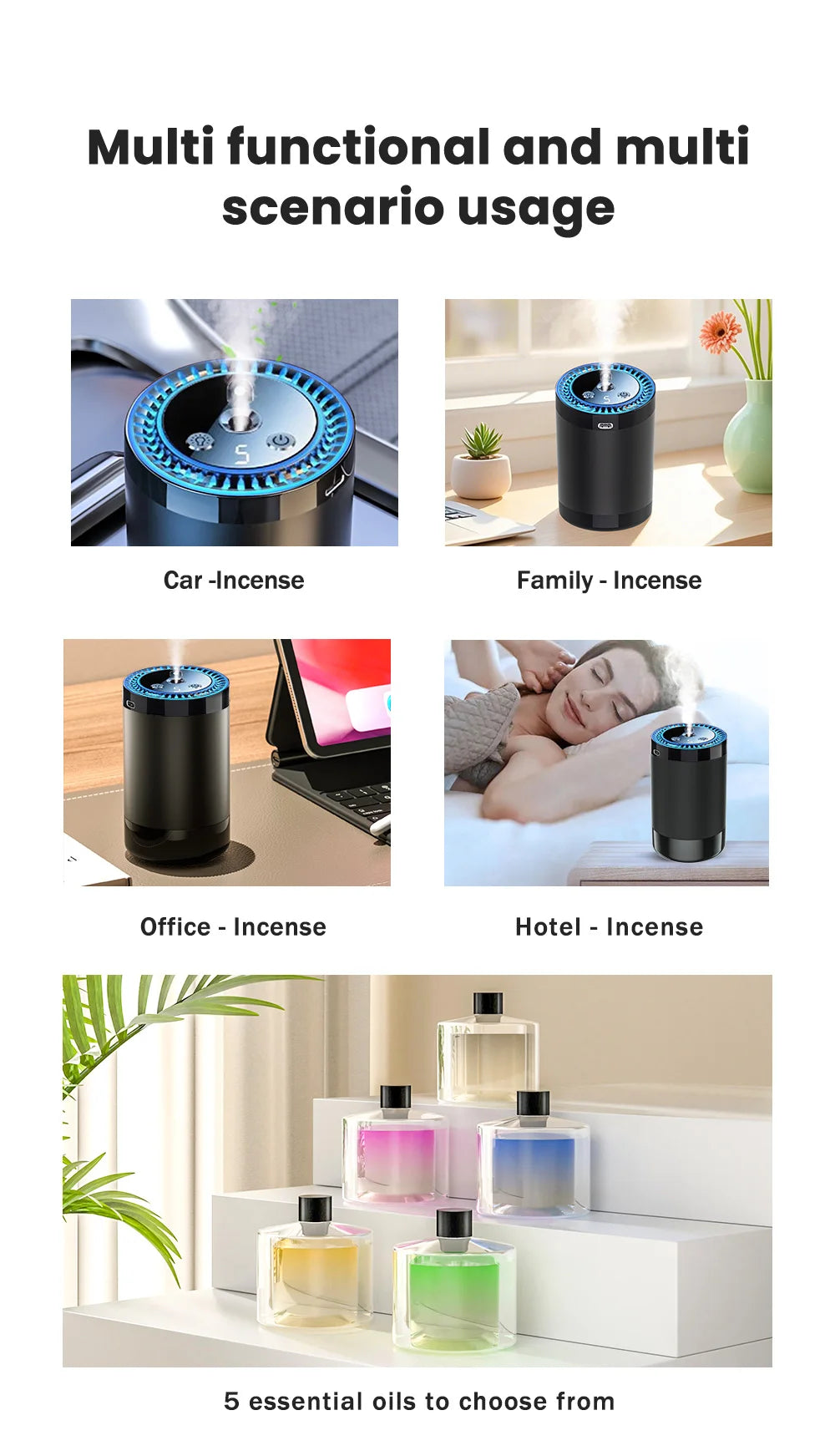 Aromatizador para carros eléctrico y recargable