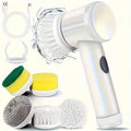 Electric Cleaning Brush:9-in-1 Head,Rotates Flexibly Multifunction Tool for Bathroom, Floors, Corner Gaps and Shower Room Glass.