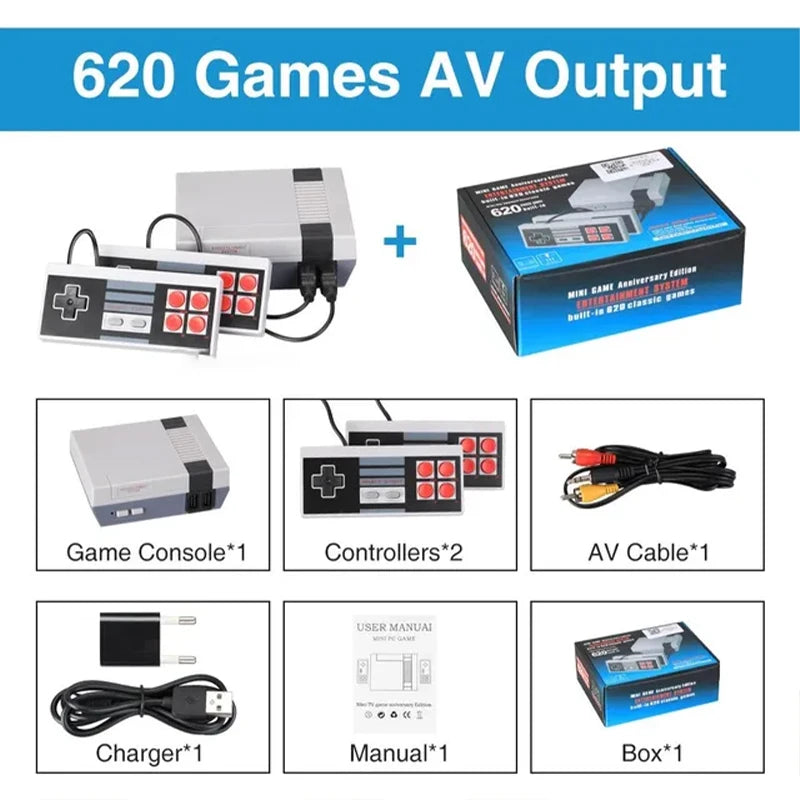 Consola Retro Familiar — 620 Juegos Clásicos con 2 Controles