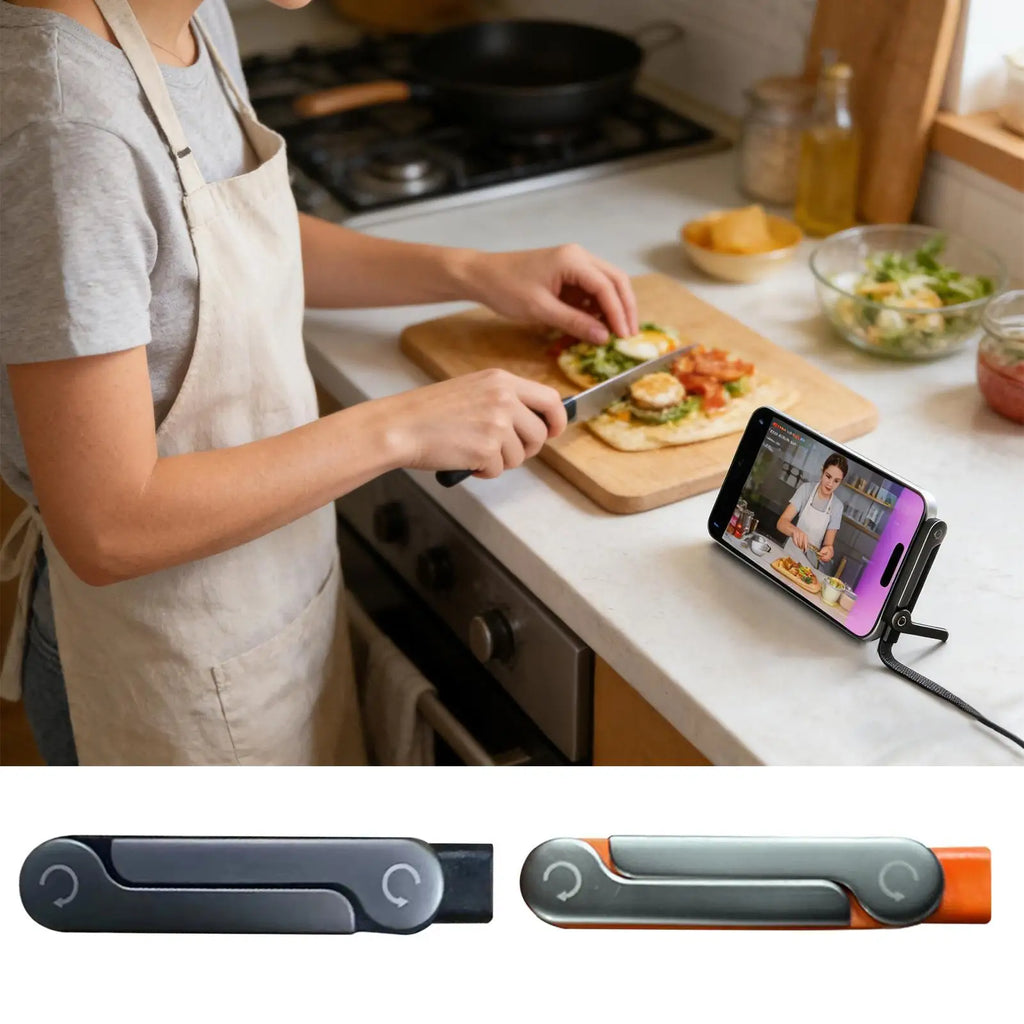 240W 2-in-1 Black/Orange Fast Charging Foldable Bracket Data Cable Type-C to Type-C Data Wire with Phone Tablet Stand