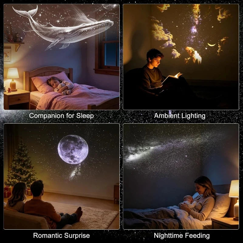 2-in-1 Mini USB Galaxy Projector Night Light 360° Adjustable Brightness Starry Sky Projector Light For Bedroom Ceiling Car Decor