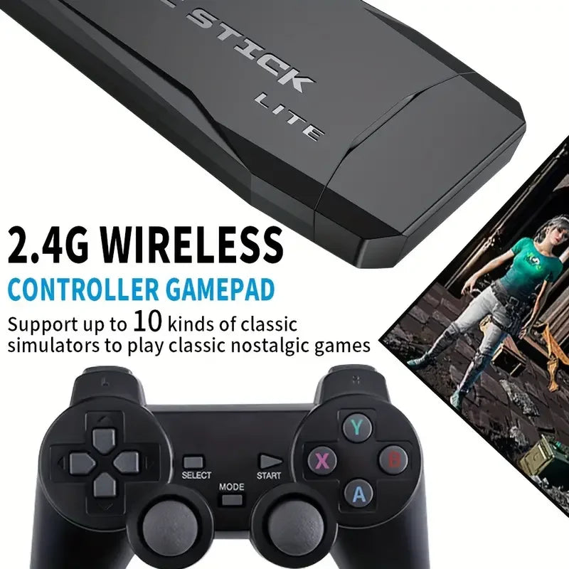 Home Video Game Controller Lite 4K Video Game M8 Console 64GB Dual Wireless Controllers, Nostalgic Retro Style