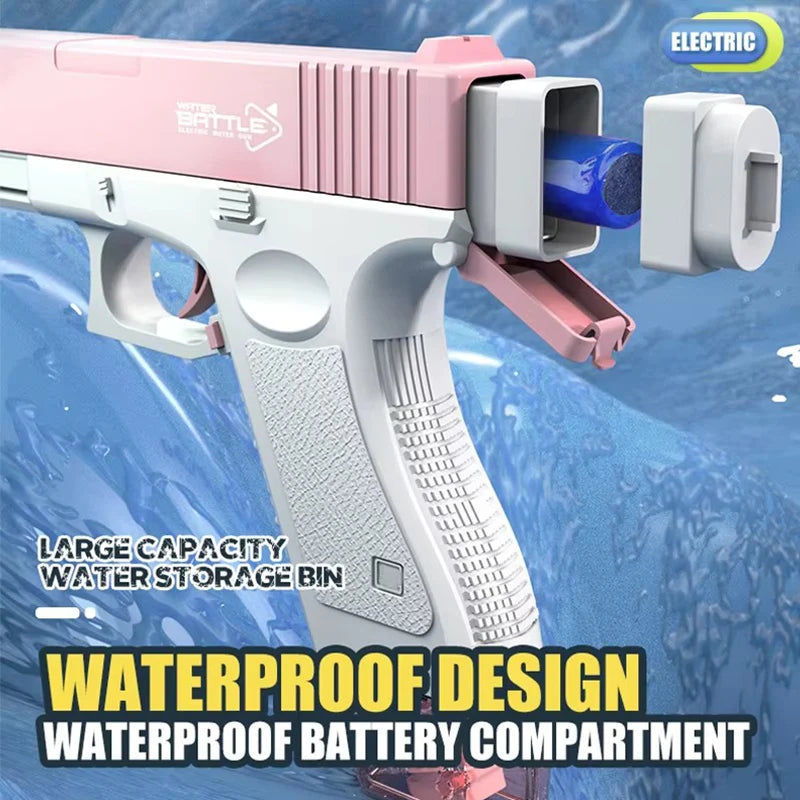 Pistola de Agua Eléctrica para Niños y Adultos – Batería de Litio, Largo Alcance