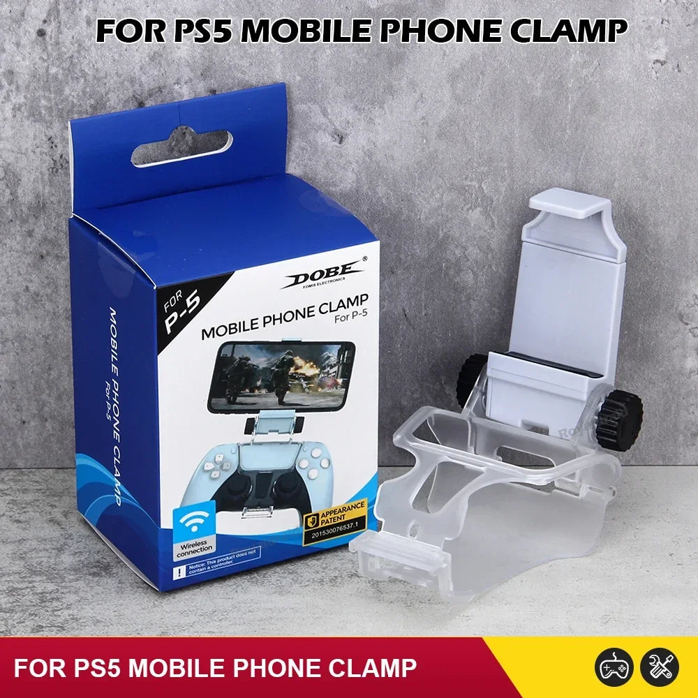 For PS5 Controller Holder Mobile Phone Game Clip Gamepad Holder Gaming Joystick Clamp Mount Adjustable Bracket for Playstation 5