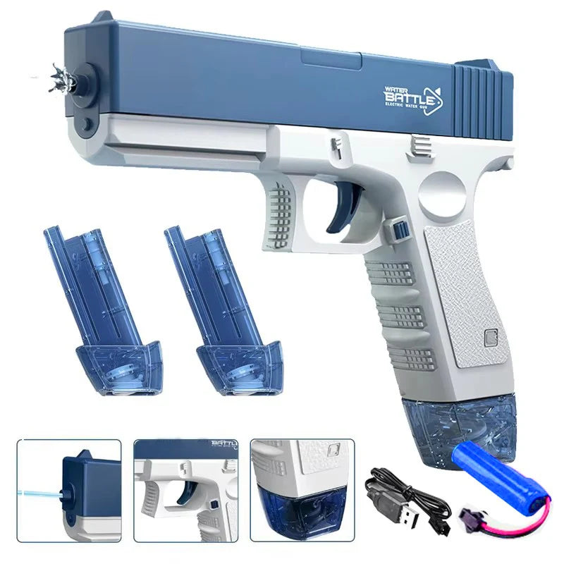 Pistola de Agua Eléctrica para Niños y Adultos – Batería de Litio, Largo Alcance