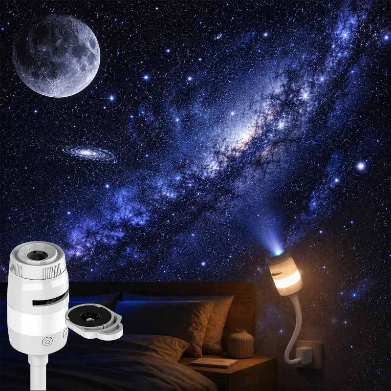 2-in-1 Mini USB Galaxy Projector Night Light 360° Adjustable Brightness Starry Sky Projector Light For Bedroom Ceiling Car Decor