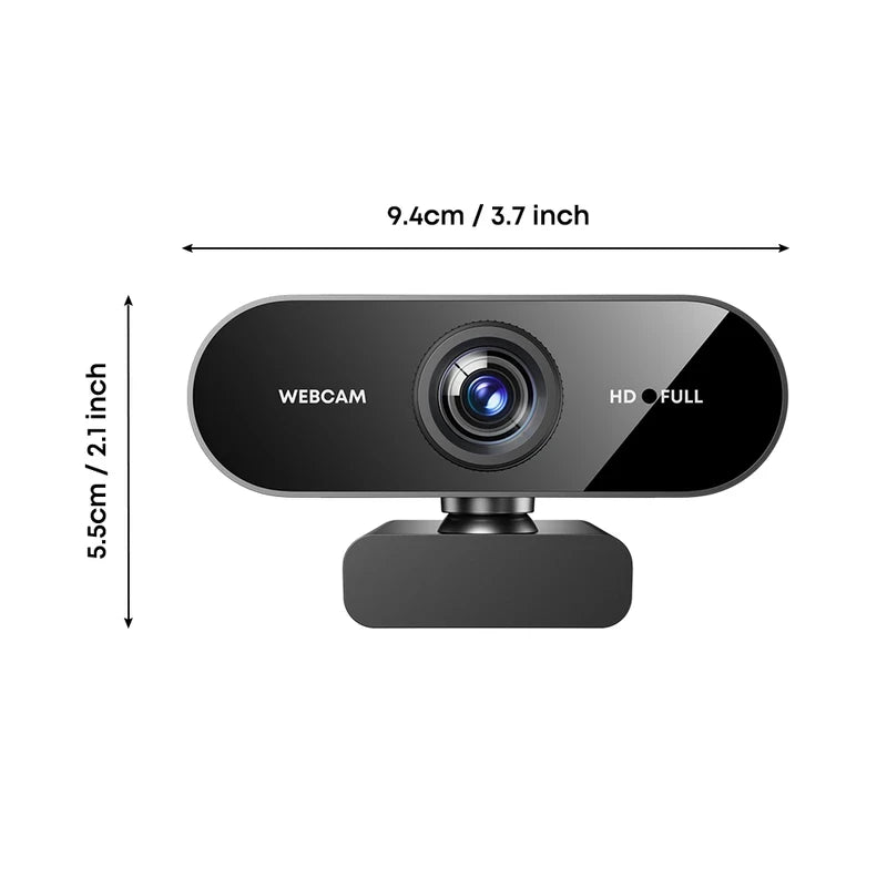 Webcam Full HD 1080P con Micrófono y Ángulo Amplio