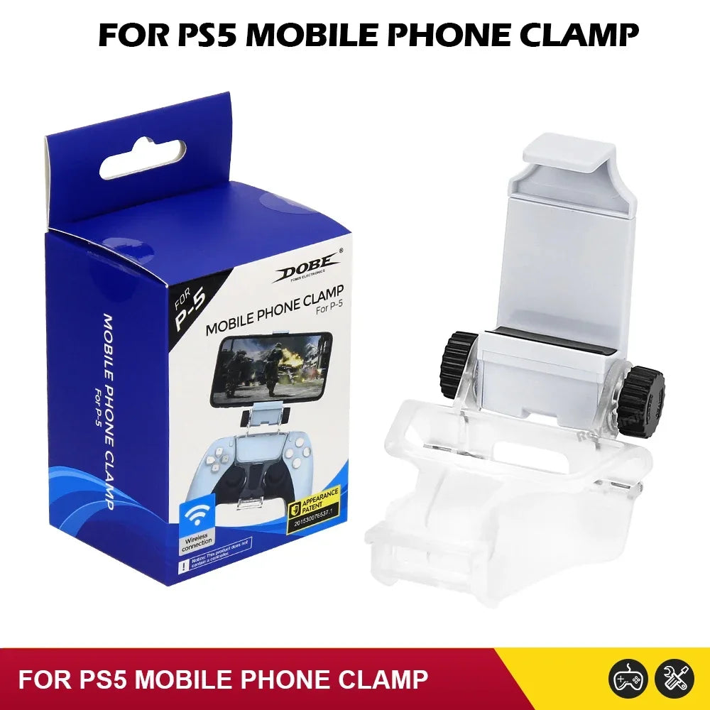 For PS5 Controller Holder Mobile Phone Game Clip Gamepad Holder Gaming Joystick Clamp Mount Adjustable Bracket for Playstation 5