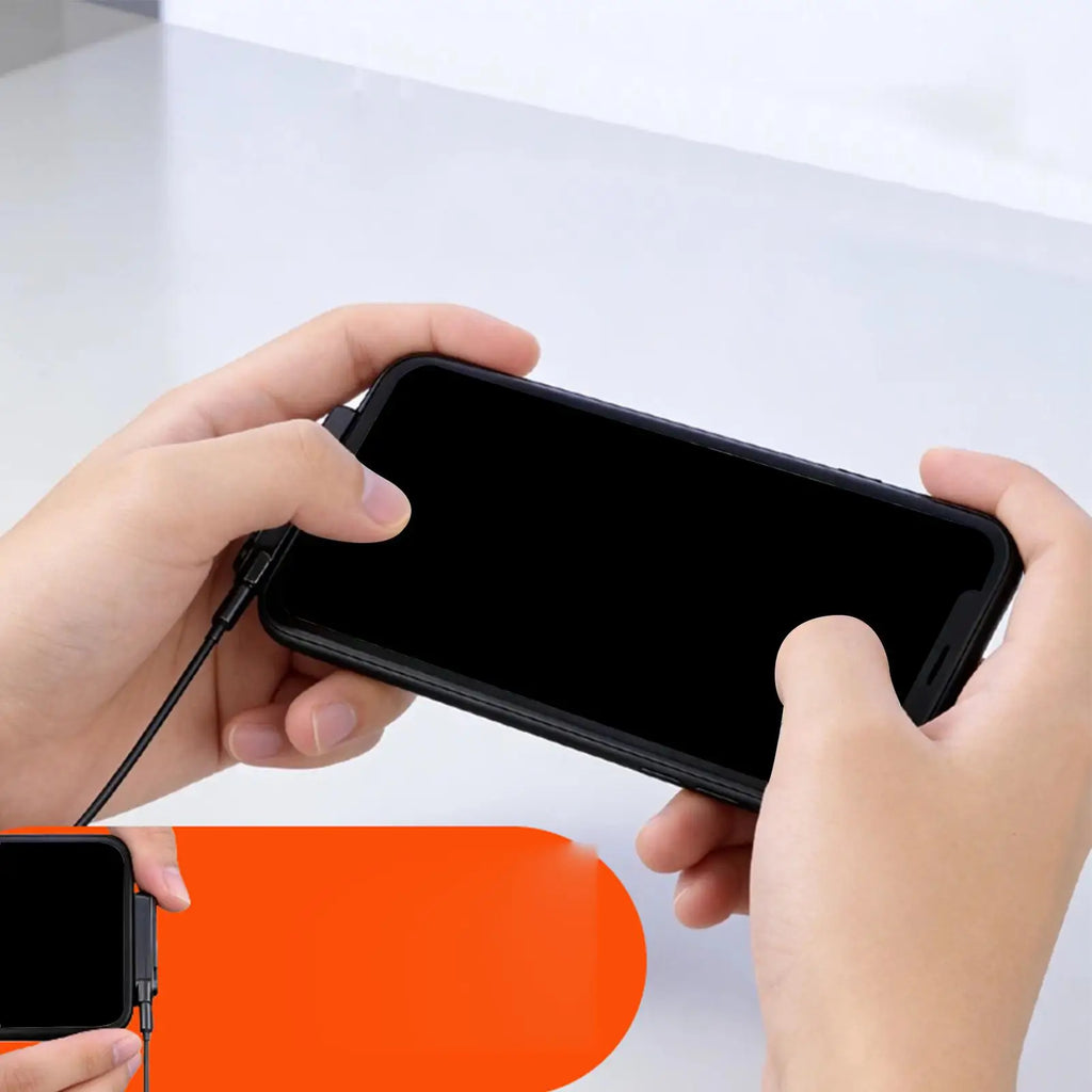 240W 2-in-1 Black/Orange Fast Charging Foldable Bracket Data Cable Type-C to Type-C Data Wire with Phone Tablet Stand