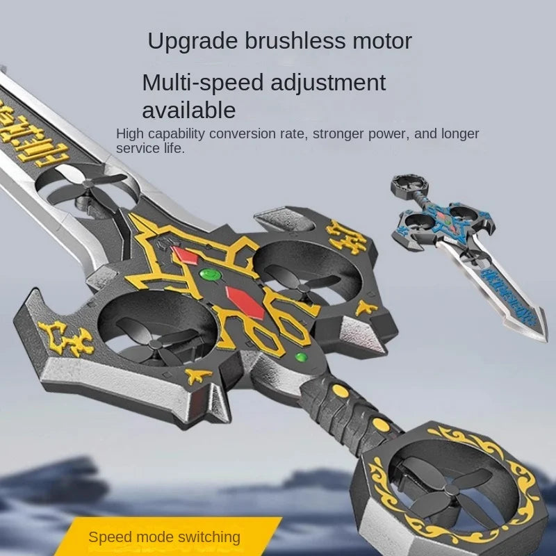Drone Espada Voladora 36cm – Control Remoto, 3 Velocidades, Giro 360°, Material Resistente a Caídas